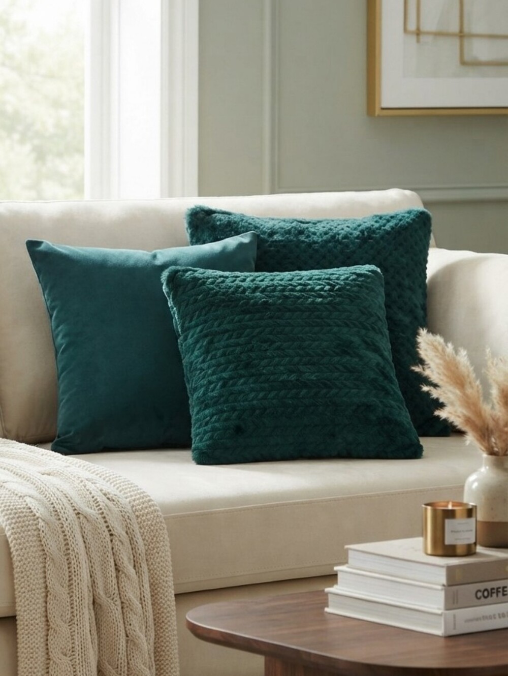 Life Comfort Two Teal Plush Pillow Covers 20"X 20"